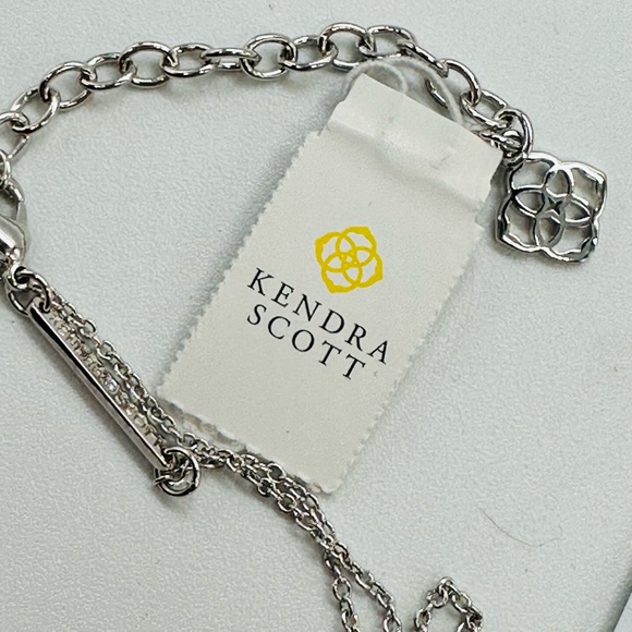 Kendra Scott Elisa 424 Rhodium Necklace Abalone MOP NWR - Picture 2 of 2